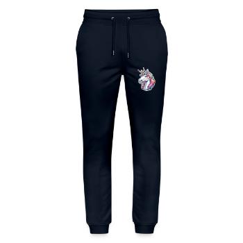 Colorful Unicorn Wonder - Stanley/Stella Mover Unisex Organic Jogging Trousers - navy - Front - Marisol (170cm) & Nik (191cm)