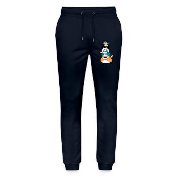 Katzen - Stanley/Stella Unisex Bio Jogginghose Mover  - Navy - Vorne - Marisol (170cm) & Nik (191cm)