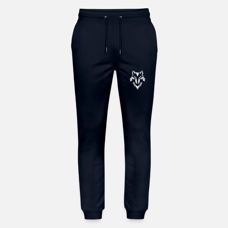 Wolf Low Poly Logo Design - Stanley/Stella Mover Unisex Organic Jogging Trousers - navy