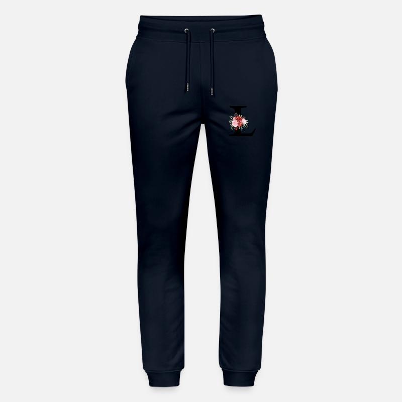 Roter Blumenbuchstabe L - Stanley/Stella Unisex Bio Jogginghose Mover  - Navy