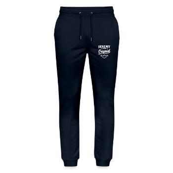 Jeremy original benutzerdefinierten Shirt Vorname jeremy - Stanley/Stella Unisex Bio Jogginghose Mover  - Navy - Vorne - Marisol (170cm) & Nik (191cm)