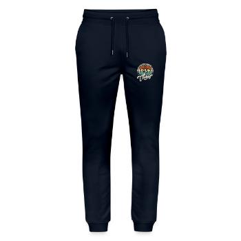 Vintage 1957 Best of 1957 - 68 Year Old Birthday - Stanley/Stella Mover Unisex Organic Jogging Trousers - navy - Front - Marisol (170cm) & Nik (191cm)