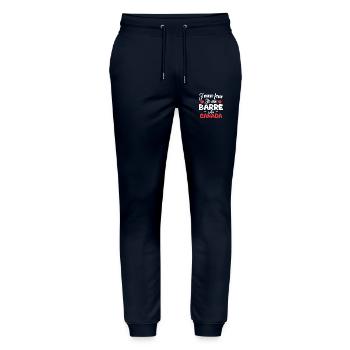 J'men fous je me barre au canada - Pantalon de jogging bio MOVER Stanley/Stella unisexe - marine - Devant - Marisol (170cm) & Nik (191cm)