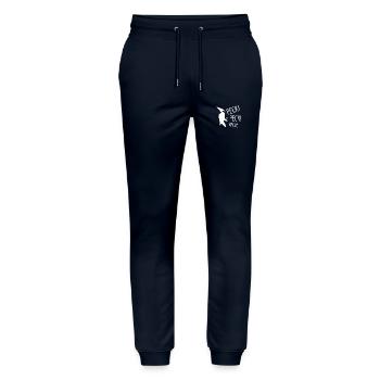 peck peck peck specht! - Stanley/Stella Unisex Bio Jogginghose Mover  - Navy - Vorne - Marisol (170cm) & Nik (191cm)