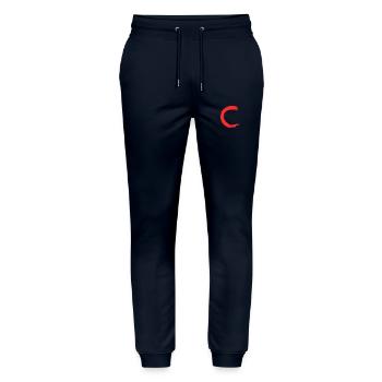 Lettre C nom de la lettre initiale - Pantalon de jogging bio MOVER Stanley/Stella unisexe - marine - Devant - Marisol (170cm) & Nik (191cm)