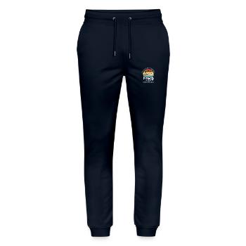 Angeln Angeln ist wichtiger - Stanley/Stella Unisex Bio Jogginghose Mover  - Navy - Vorne - Marisol (170cm) & Nik (191cm)