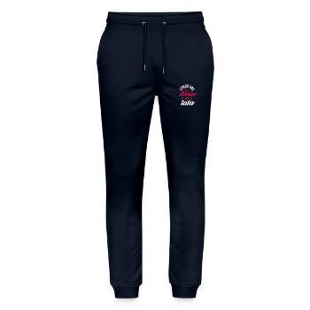 J'peux pas J'Ai Bêtise avec Tata cadeau filleul - Pantalon de jogging bio MOVER Stanley/Stella unisexe - marine - Devant - Marisol (170cm) & Nik (191cm)