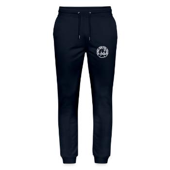 Halloween Costume Gift For Her & Him - Witch Hat - Stanley/Stella Mover Unisex Organic Jogging Trousers - navy - Front - Marisol (170cm) & Nik (191cm)