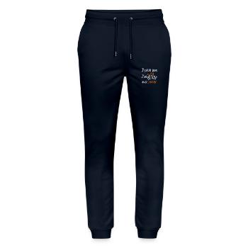 j peux pas j ai bêtise avec parrain - Pantalon de jogging bio MOVER Stanley/Stella unisexe - marine - Devant - Marisol (170cm) & Nik (191cm)