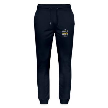 RAPHAËL PARFAIT - PRENOM RAPHAËL - Pantalon de jogging bio MOVER Stanley/Stella unisexe - marine - Devant - Marisol (170cm) & Nik (191cm)