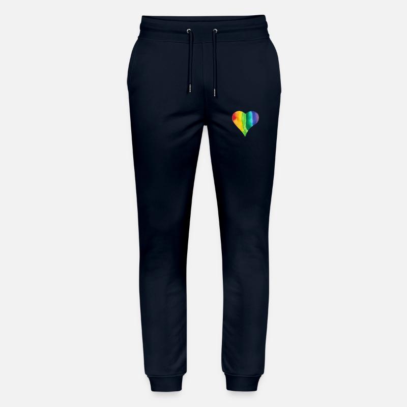 Regenbogen Herz LGBTQ+ proud pride bunt Vielfalt - Stanley/Stella Unisex Bio Jogginghose Mover  - Navy