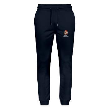 Santa Claus - Marry Christmas - Stanley/Stella Mover Unisex Organic Jogging Trousers - navy - Front - Marisol (170cm) & Nik (191cm)