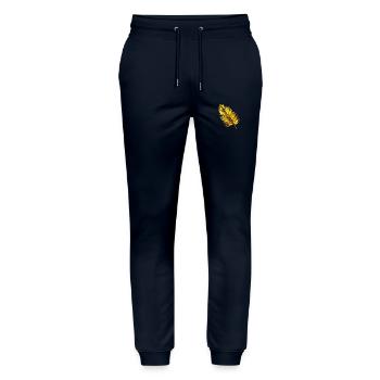 Goldenes Palmenblatt/Palmenwedel im edlen Design - Stanley/Stella Unisex Bio Jogginghose Mover  - Navy - Vorne - Marisol (170cm) & Nik (191cm)