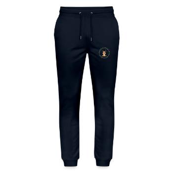 Christmas Reindeer - Stanley/Stella Mover Unisex Organic Jogging Trousers - navy - Front - Marisol (170cm) & Nik (191cm)