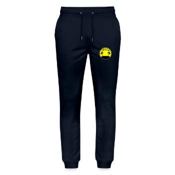 Island Palm Trees Ibiza - Stanley/Stella Mover Unisex Organic Jogging Trousers - navy - Front - Marisol (170cm) & Nik (191cm)