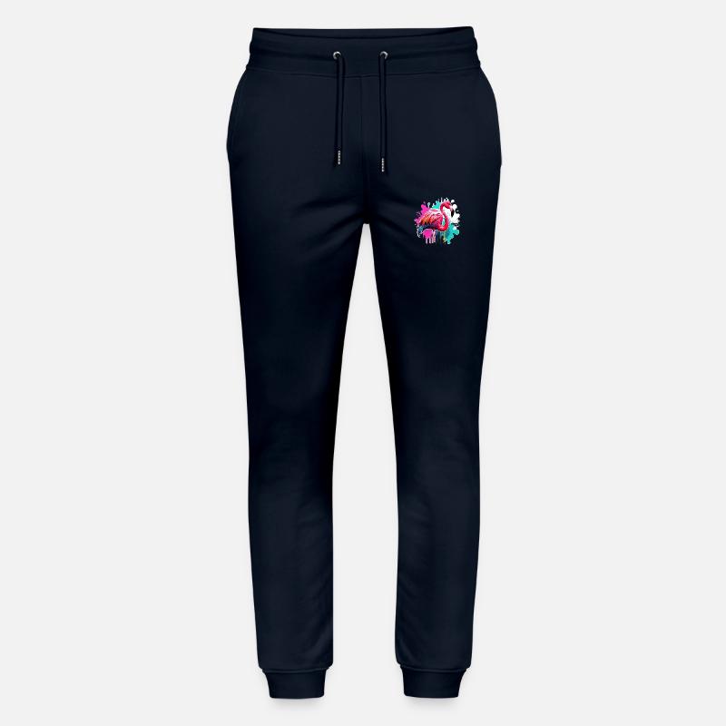 Flamingo / Tier / Pink / Tropisch / Langbeinig - Stanley/Stella Unisex Bio Jogginghose Mover  - Navy