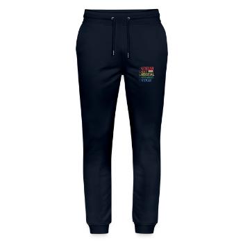Lesbian Gay Bisexual Straight Human - Stanley/Stella Unisex Bio Jogginghose Mover  - Navy - Vorne - Marisol (170cm) & Nik (191cm)