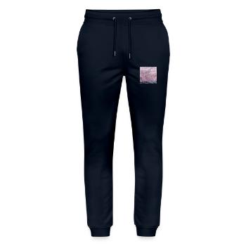 Abstrakter Rosa Himmel - Stanley/Stella Unisex Bio Jogginghose Mover  - Navy - Vorne - Marisol (170cm) & Nik (191cm)