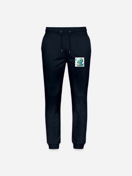 Dino small with soap bubbles - Stanley/Stella Mover Unisex Organic Jogging Trousers - navy