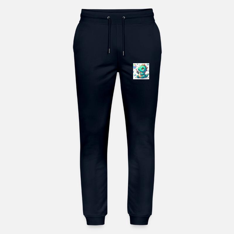 Dino small with soap bubbles - Stanley/Stella Mover Unisex Organic Jogging Trousers - navy