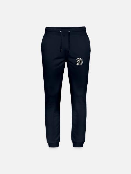 Skull with helmet - Stanley/Stella Mover Unisex Organic Jogging Trousers - navy