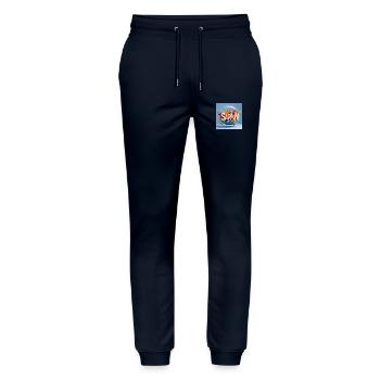 SARAH - Stanley/Stella Mover Unisex Organic Jogging Trousers - navy - Front - Marisol (170cm) & Nik (191cm)