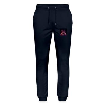 Mignon petit chien boxeur - Pantalon de jogging bio MOVER Stanley/Stella unisexe - marine - Devant - Marisol (170cm) & Nik (191cm)