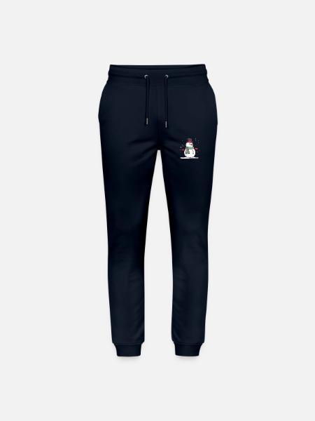 Snowman with hat - Stanley/Stella Mover Unisex Organic Jogging Trousers - navy
