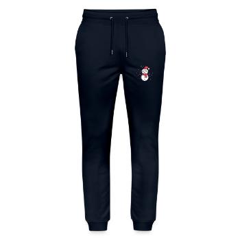 Schneemann mit Weihnachtsmütze - Stanley/Stella Unisex Bio Jogginghose Mover  - Navy - Vorne - Marisol (170cm) & Nik (191cm)