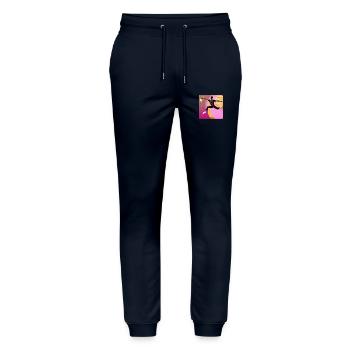 The beauty of movement - Stanley/Stella Mover Unisex Organic Jogging Trousers - navy - Front - Marisol (170cm) & Nik (191cm)