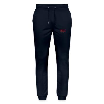 NE PAS DÉRANGER, JE LE SUIS DÉJÀ ! (folie) - Pantalon de jogging bio MOVER Stanley/Stella unisexe - marine - Devant - Marisol (170cm) & Nik (191cm)