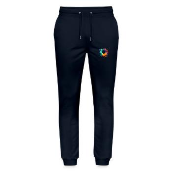 Heart Pop Art Colorful - Stanley/Stella Mover Unisex Organic Jogging Trousers - navy - Front - Marisol (170cm) & Nik (191cm)
