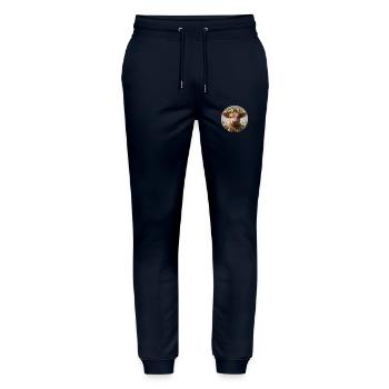 Highlander-Kalb mit Blumen - Stanley/Stella Unisex Bio Jogginghose Mover  - Navy - Vorne - Marisol (170cm) & Nik (191cm)