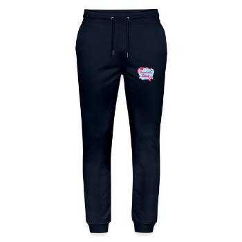 Chronically Cute Lolly Bow Pills Diamonds - Stanley/Stella Mover Unisex Organic Jogging Trousers - navy - Front - Marisol (170cm) & Nik (191cm)