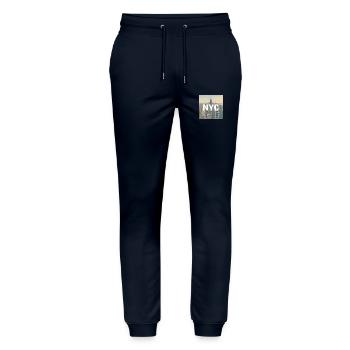 A469D39E 9820 4F39 8F2C D07271D96FF0 - Stanley/Stella Mover Unisex Organic Jogging Trousers - navy - Front - Marisol (170cm) & Nik (191cm)