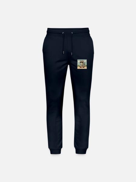 Cool cat on skateboard - Stanley/Stella Mover Unisex Organic Jogging Trousers - navy