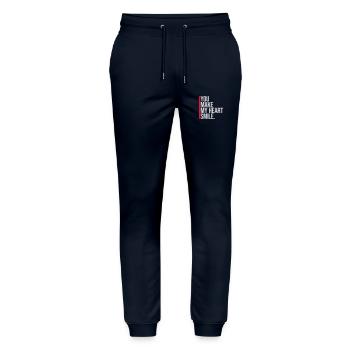 make my heart smile - Stanley/Stella Unisex Bio Jogginghose Mover  - Navy - Vorne - Marisol (170cm) & Nik (191cm)