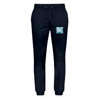 Geometrische Eiskristalle - Stanley/Stella Unisex Bio Jogginghose Mover  - Navy - Vorne - Marisol (170cm) & Nik (191cm)