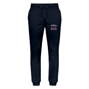 J'peux pas je suis trop petite - Pantalon de jogging bio MOVER Stanley/Stella unisexe - marine - Devant - Marisol (170cm) & Nik (191cm)