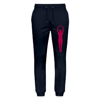 Yoga Silhouettes Rose - Pantalon de jogging bio MOVER Stanley/Stella unisexe - marine - Devant - Marisol (170cm) & Nik (191cm)