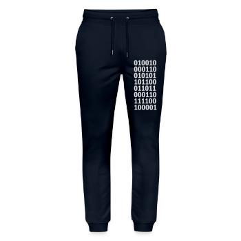 Binär Code Programm Sprache - Stanley/Stella Unisex Bio Jogginghose Mover  - Navy - Vorne - Marisol (170cm) & Nik (191cm)