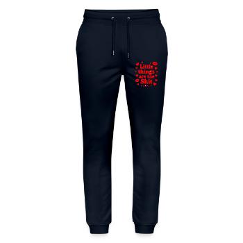 Little Things Are The Shine - Stanley/Stella Mover Unisex Organic Jogging Trousers - navy - Front - Marisol (170cm) & Nik (191cm)