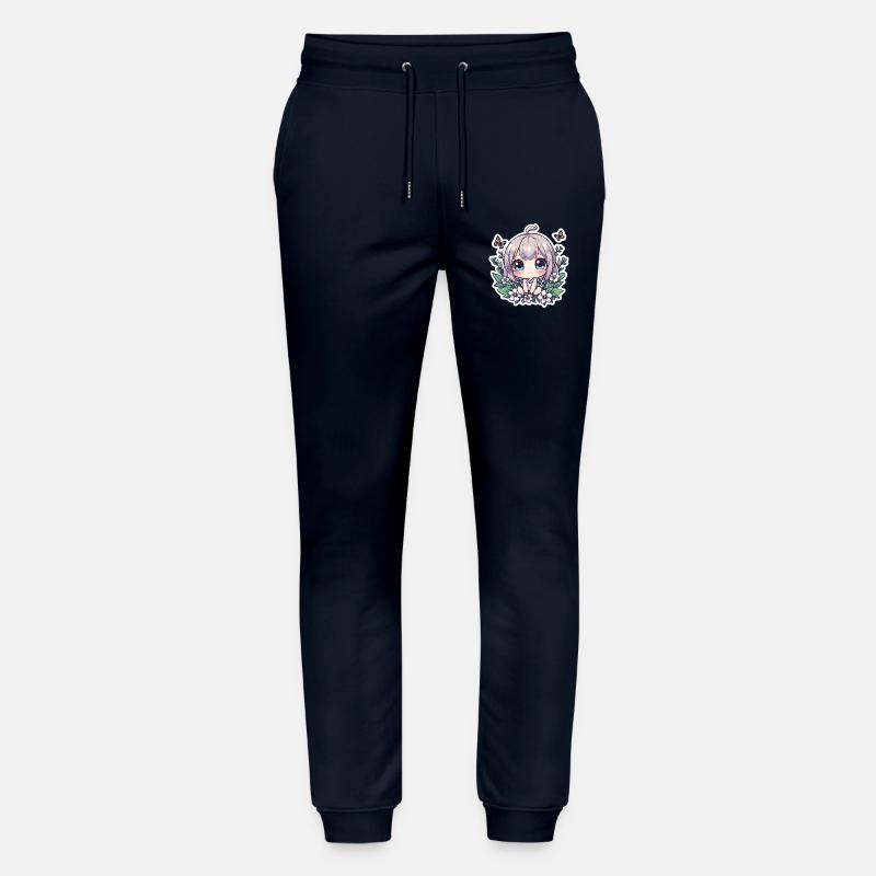 Chibi Flower Magic - Stanley/Stella Mover Unisex Organic Jogging Trousers - navy