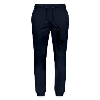 Yoga Silhouetten schwarz Schattenfigur - Stanley/Stella Unisex Bio Jogginghose Mover  - Navy - Vorne - Marisol (170cm) & Nik (191cm)