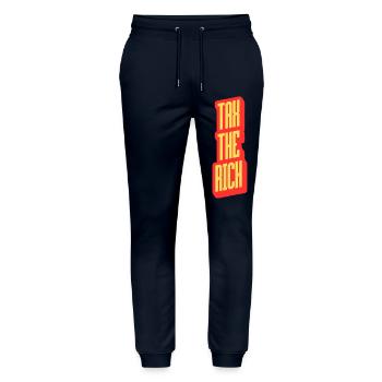 Taxer les riches - Pantalon de jogging bio MOVER Stanley/Stella unisexe - marine - Devant - Marisol (170cm) & Nik (191cm)