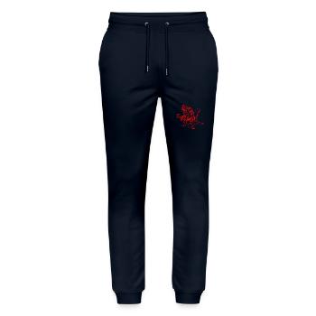 Gorilla, Bodybuilder Monkey with Dumbbell, Fitness - Stanley/Stella Mover Unisex Organic Jogging Trousers - navy - Front - Marisol (170cm) & Nik (191cm)