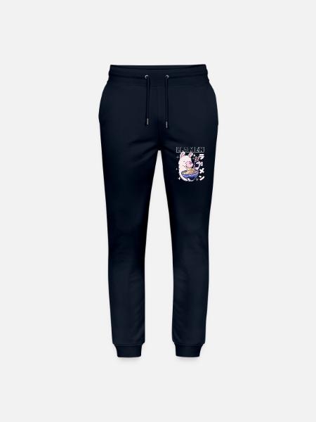 Llamen Kawaii Lama Mangiando Ramen - Pantaloni da jogger unisex ed ecologici Mover di Stanley/Stella - navy