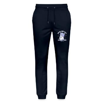 Rette eine Katze, verändere zwei Leben - Stanley/Stella Unisex Bio Jogginghose Mover  - Navy - Vorne - Marisol (170cm) & Nik (191cm)