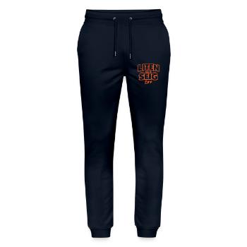 Klein, aber oho! - Stanley/Stella Unisex Bio Jogginghose Mover  - Navy - Vorne - Marisol (170cm) & Nik (191cm)