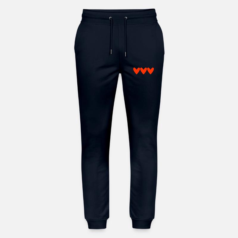 Gestapelte Herzen im roten Illustrationsstil - Stanley/Stella Unisex Bio Jogginghose Mover - Navy